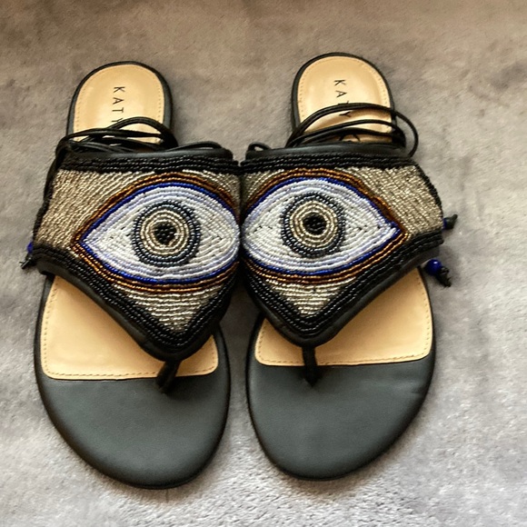 The Lauren” Katy Perry Black Sandals. Size 5 - Picture 1 of 4